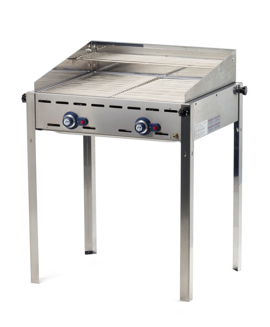 Barbecue gaz Green Fire 2 bruleurs avec 2 grilles Hendi BARBECUE A GAZ GREEN FIRE 2 BRULEURS AVEC 2 GRILLE